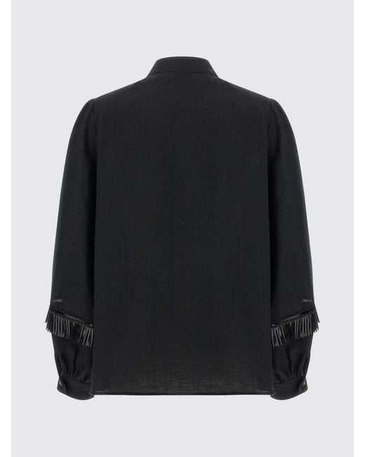 Kiton Blue Linen Shirt With Fringes