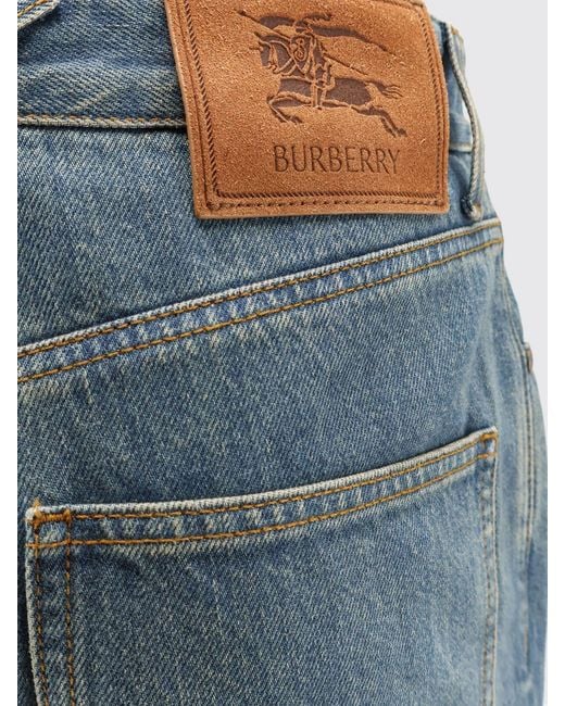 Burberry Blue Cotton Denim Wide Leg Jeans for men