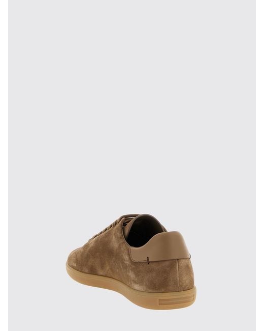 Zegna Brown Suede Sneakers for men
