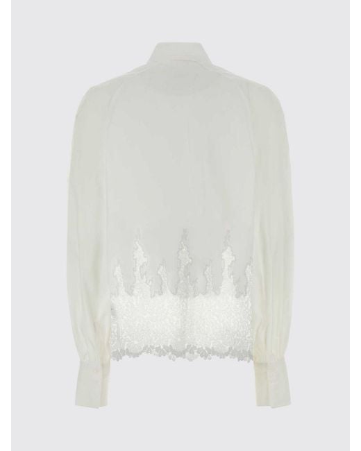 Ermanno Scervino White Cotton Shirt With Lace Inserts