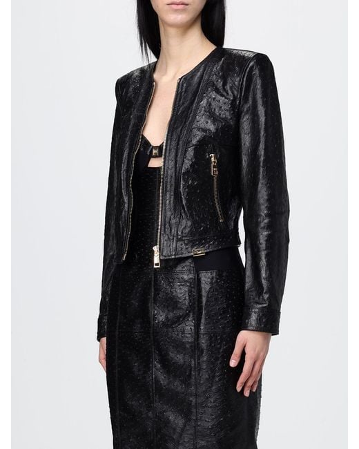 Elisabetta Franchi Black Leather Jacket