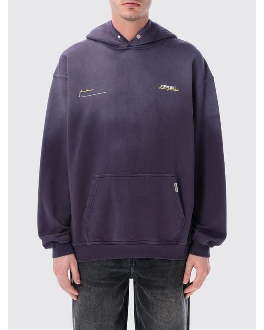 Sudadera Con Capucha De Algodón Con Logo Represent de hombre de color Blue