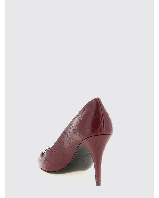 Gucci Pink Erin Leather Pumps With Gg Monogram