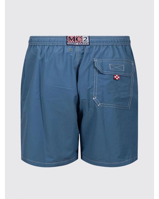 Mc2 Saint Barth Blue Checked Swimsuit for men