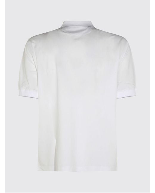 Brunello Cucinelli White Short-Sleeve Polo Shirt for men