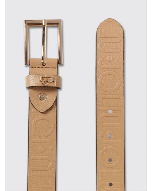 Liu Jo Natural Grained Synthetic Leather Belt With Logo