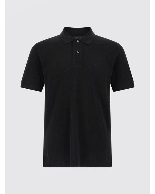 Boss Black Cotton Polo Shirt for men