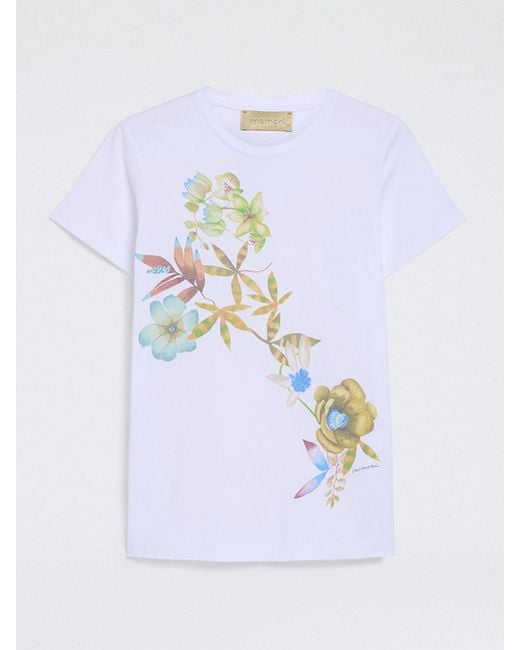 Momoní White MomonÌ Floral Cotton T-Shirts