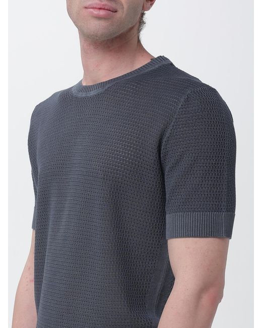 Kangra Blue Cotton Crew Neck Pullover for men