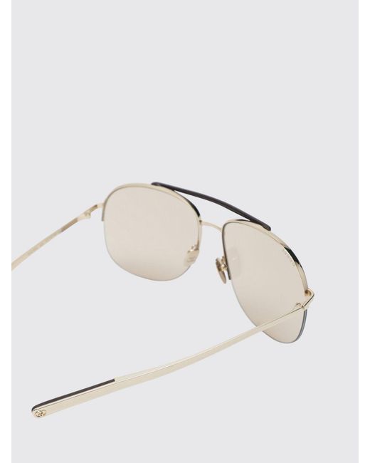 Gucci Natural Pilot Style Metal Sunglasses With Double Bridge