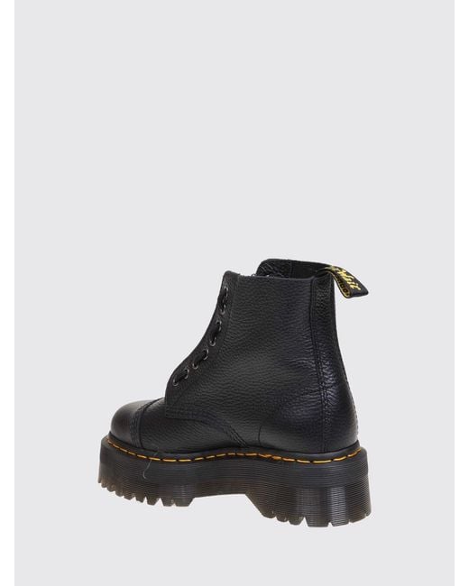 Dr. Martens Black Sinclair Milled Nappa Leather Boots With Zip And Platform Sole