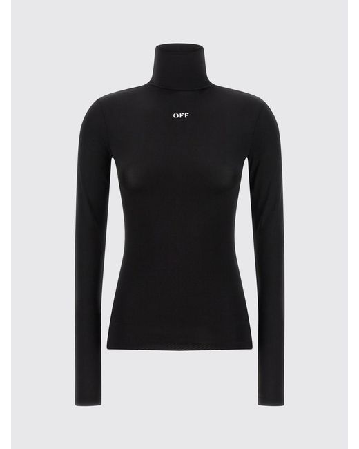 Off-White c/o Virgil Abloh Black Logo-Detail Slim-Fit Turtleneck Top