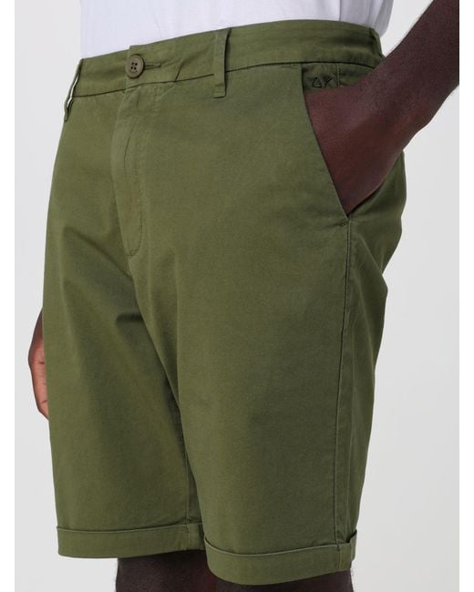 Sun 68 Green Cotton Shorts for men