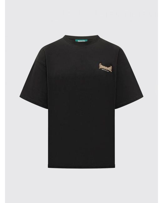 Barrow Black Cotton T-Shirt With Skull Print for men