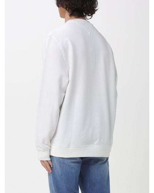 Tommy Hilfiger White Relaxed Cotton Sweatshirt With Logo for men