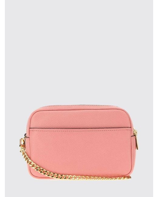 Michael Kors Pink Bryant Pebbled Leather Crossbody Bag With Chain Handle