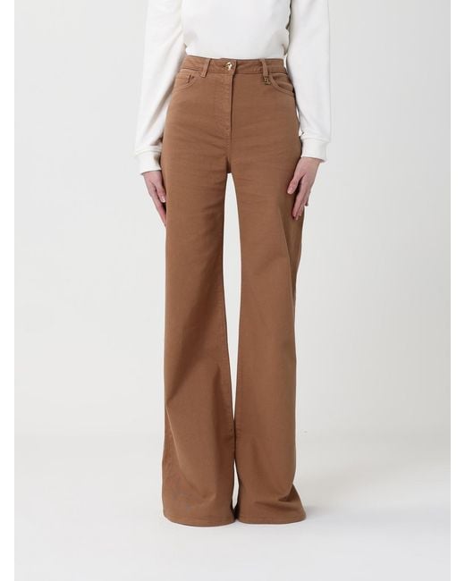Elisabetta Franchi Brown Flared Stretch Denim Jeans