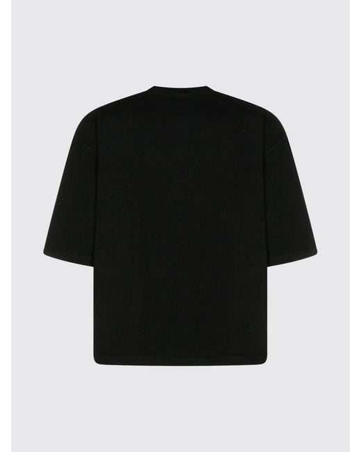 Willy Chavarria Black Contrasting Logo Cotton T-Shirt With Dropped Shoulders for men