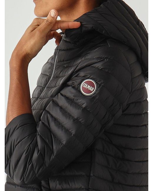 Colmar Black Nylon Hooded Down Jacket