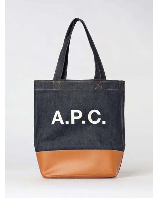 A.P.C. Blue Alex Tote Denim And Leather Shoulder Bag