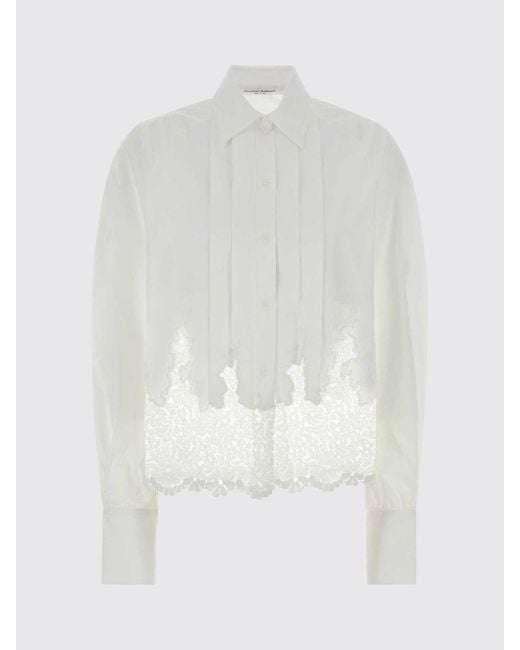 Ermanno Scervino White Cotton Shirt With Lace Inserts