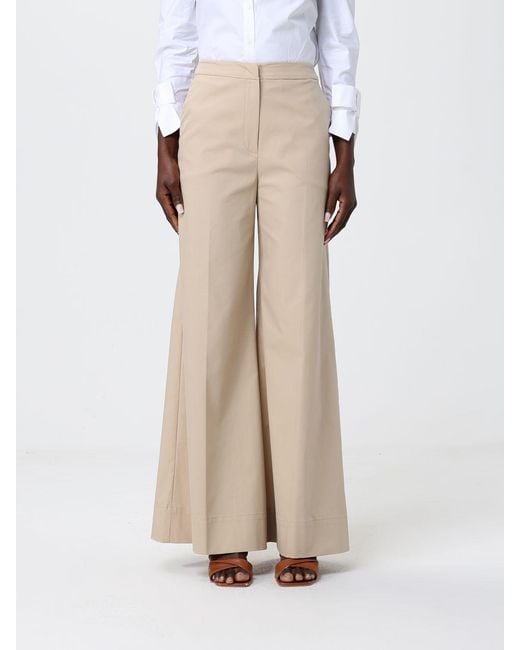 Hanita Natural Cotton Blend Flared Trousers