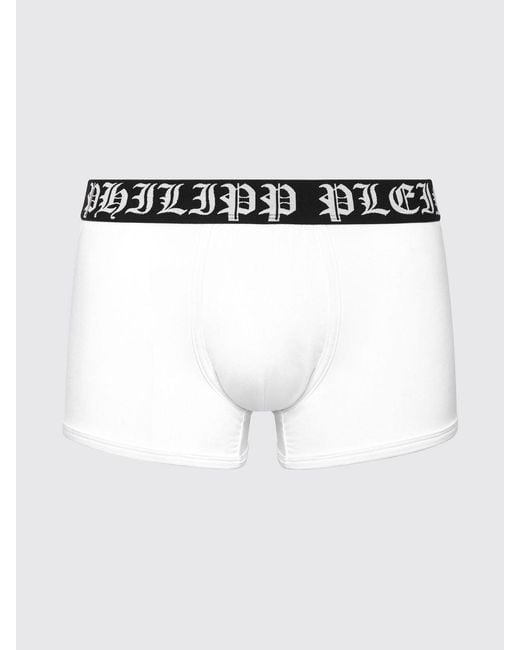 Philipp Plein White Stretch Cotton Blend Boxers for men
