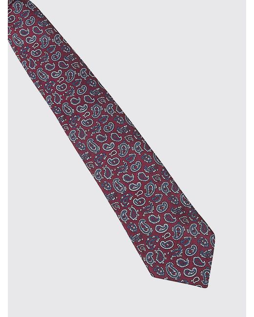 Etro Purple Silk Paisley Print Tie for men