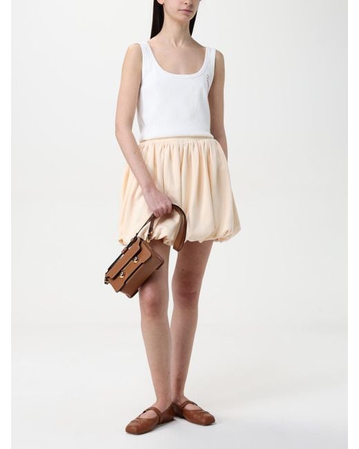 Marni Natural Pleated Mini Skirt