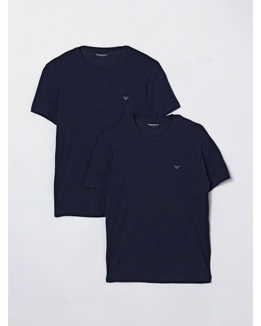 Emporio Armani Blue Set Of 2 T-Shirts for men