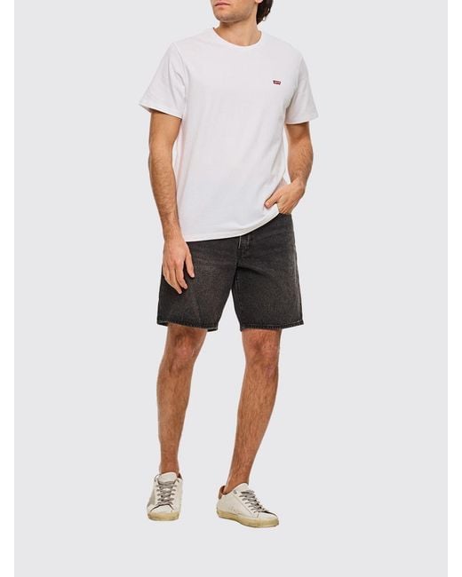 Levi's Black Cotton Denim Shorts for men