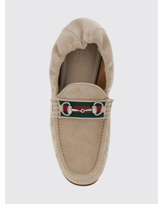 Gucci White Horsebit 1953 Suede Loafers for men