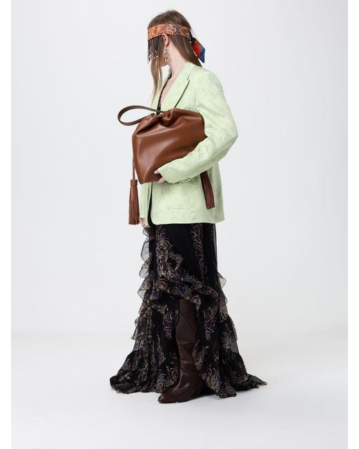 Etro Green Jacquard Viscose Single Breasted Blazer