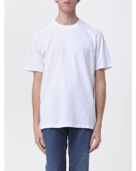 ARMANI EXCHANGE White Crew Neck Cotton T-Shirt With Logo for men