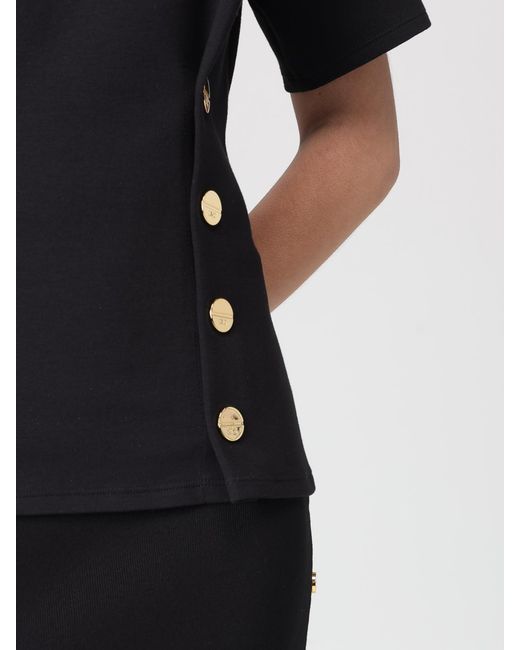 Elisabetta Franchi Black Cotton Blend Short Sleeve T-Shirts