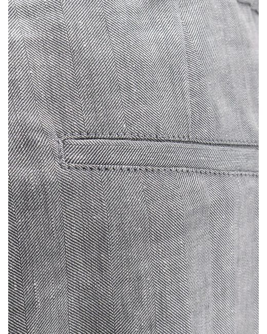 Brunello Cucinelli Gray Drawstring Trousers for men