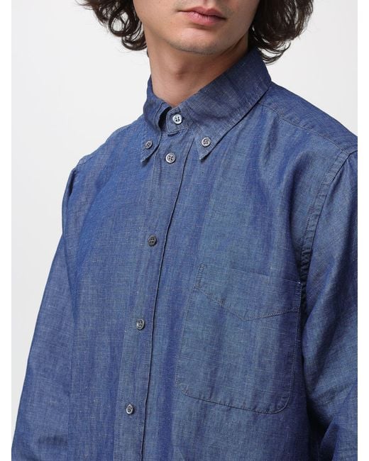 Barena Blue Casual Cotton Shirt for men