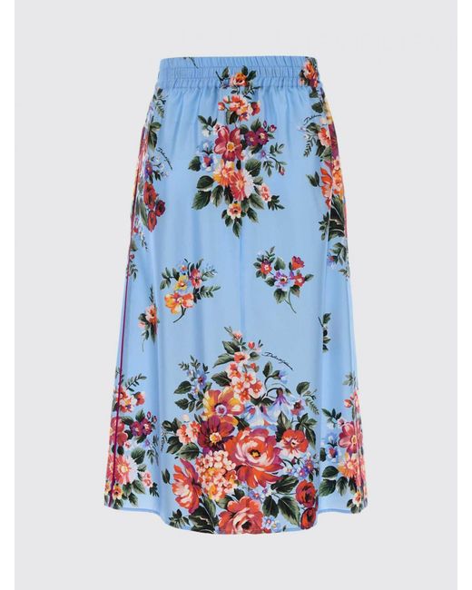 Dolce & Gabbana Blue Dolce &Amp Gabbana Floral Silk Skirt