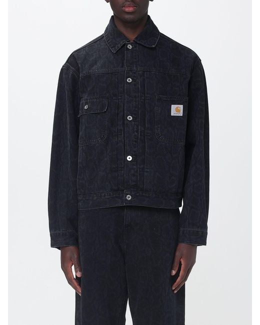 Carhartt Blue Cotton Denim Jacket for men