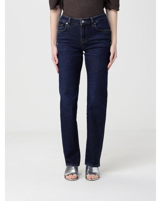 7 For All Mankind Blue Slim Fit Stretch Denim Jeans