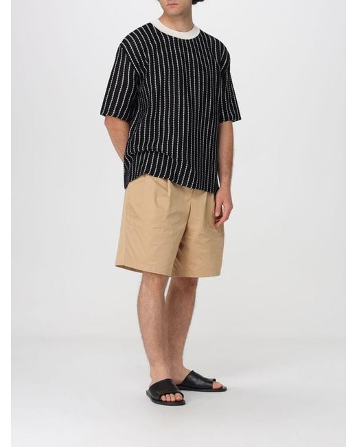 Jil Sander Black Striped Cotton T-Shirt for men
