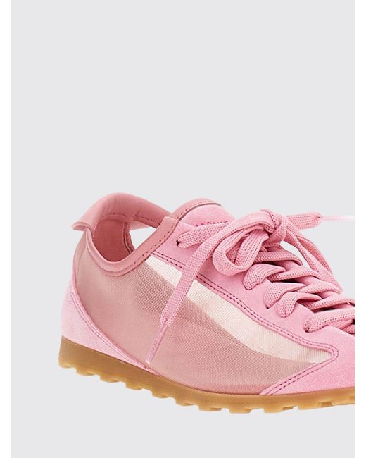 Jacquemus Pink Les Tennis Nylon Mesh And Suede Sneakers