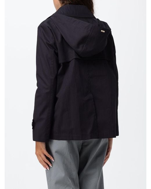 Herno Black Short Double-Breasted Trench Coat