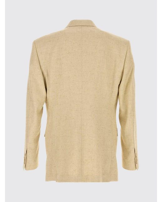Dolce & Gabbana Natural Dolce &Amp Gabbana Double Breasted Linen And Silk Blazer for men