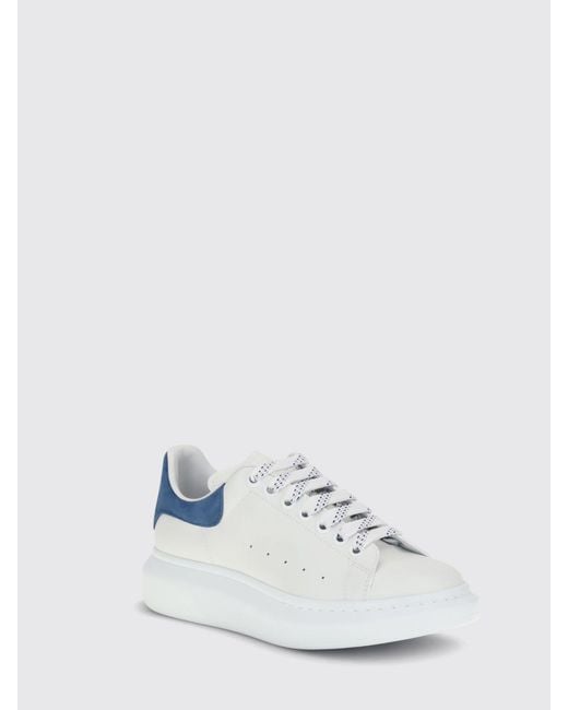 McQueen White Oversize Smooth Calf Leather Sneakers With Contrasting Heel And Chunky Sole for men