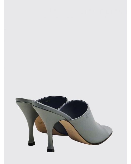 Gucci Gray Satin Mules