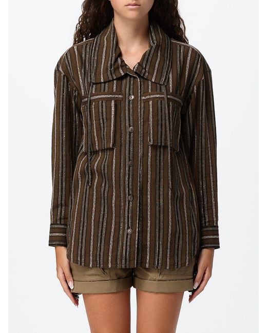Isabel Marant Brown Striped Cropped Jacket