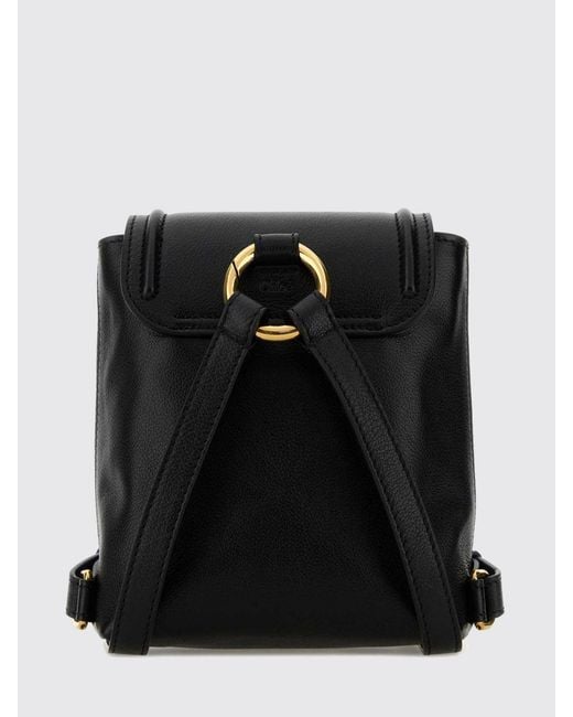 Chloé Black Chlo&Eacute Horse Medal Leather Backpack
