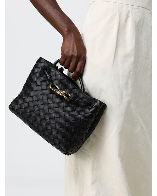 Bottega Veneta Black Andiamo Small Woven Leather Bag
