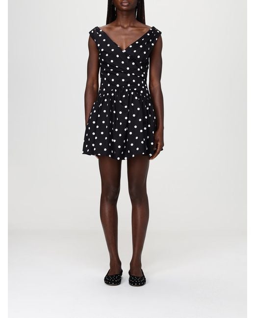 Self-Portrait Black Polka Dot Cotton Mini Dress
